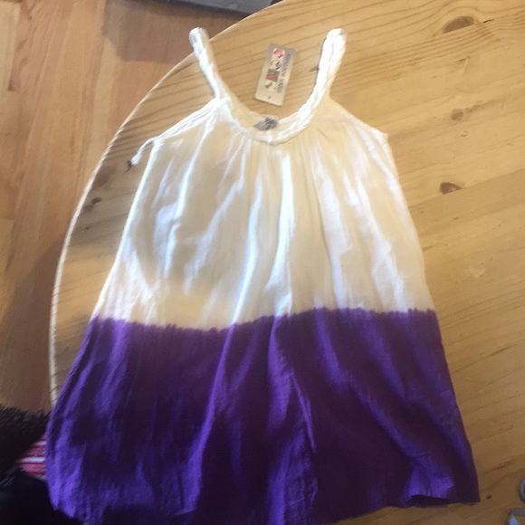 New Purple and white half tie-dyed tank top - Picture 2 of 2